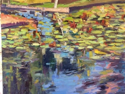 "Punahou Lily Pond"  16 x 20 oil on panel  $400